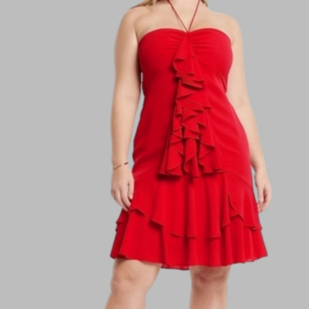 Express Red Halter Sheath Dress Size 16P NWT